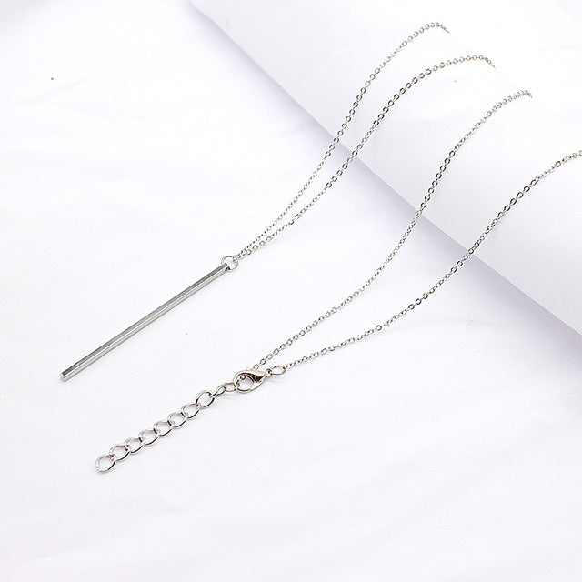 Simple Classic fashion Stick Pendant Necklace