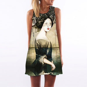 Women Floral Print Chiffon Dress